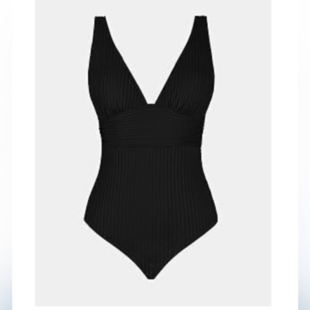 CUPSHE CUPSHE One-Piece Ginger Ribbed black Swimsuit size XL